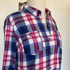 Mossimo Supply Co plaid cotton flannel shirt, marked M but fits S
